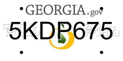5KDP675 Georgia License Plate