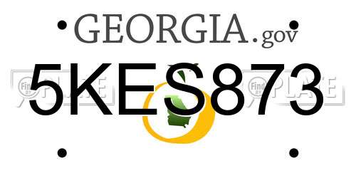 5KES873 Georgia License Plate