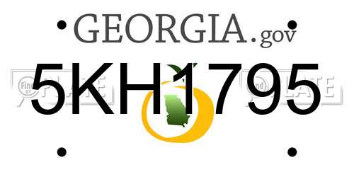 5KH1795 Georgia License Plate
