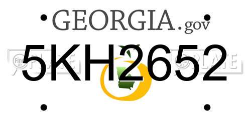 5KH2652 Georgia License Plate
