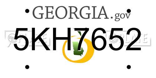 5KH7652 Georgia License Plate