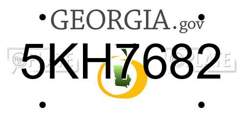 5KH7682 Georgia License Plate