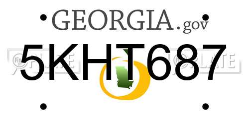 5KHT687 Georgia License Plate