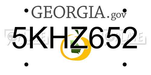 5KHZ652 Georgia License Plate