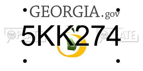 5KK274 Georgia License Plate