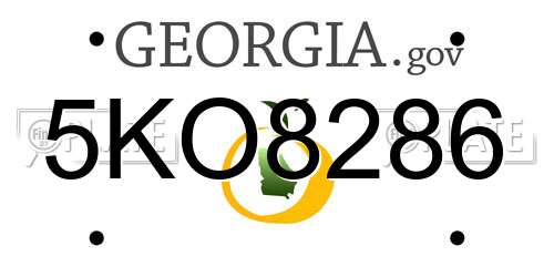 5KO8286 Georgia License Plate