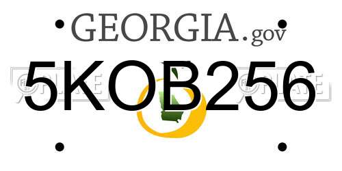 5KOB256 Georgia License Plate