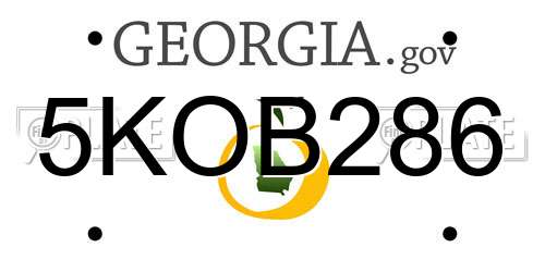 5KOB286 Georgia License Plate