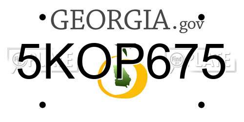 5KOP675 Georgia License Plate