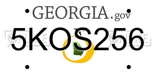 5KOS256 Georgia License Plate