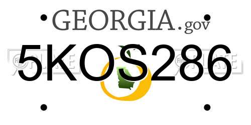 5KOS286 Georgia License Plate