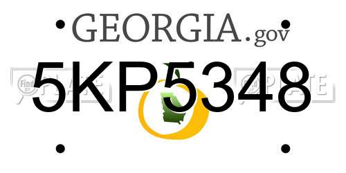 5KP5348 Georgia License Plate