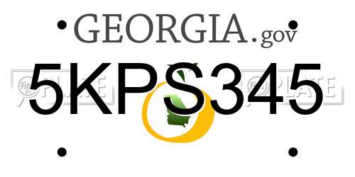 5KPS345 Georgia License Plate