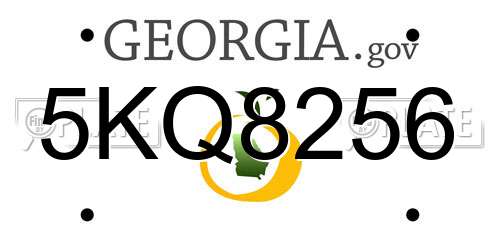 5KQ8256 Georgia License Plate