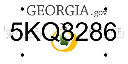 5KQ8286 Georgia License Plate