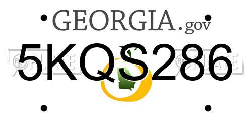 5KQS286 Georgia License Plate