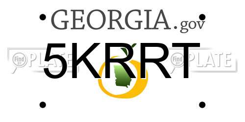 5KRRT Georgia License Plate