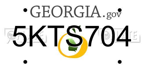 5KTS704 Georgia License Plate