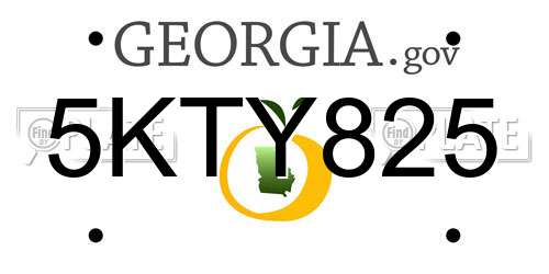 5KTY825 Georgia License Plate