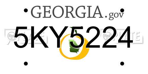 5KY5224 Georgia License Plate