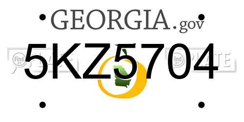 5KZ5704 Georgia License Plate