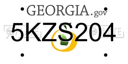 5KZS204 Georgia License Plate