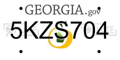 5KZS704 Georgia License Plate
