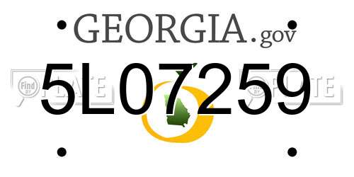 5L07259 Georgia License Plate