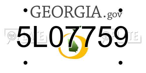 5L07759 Georgia License Plate