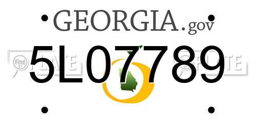 5L07789 Georgia License Plate