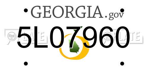5L07960 Georgia License Plate