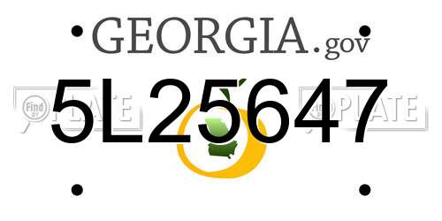 5L25647 Georgia License Plate