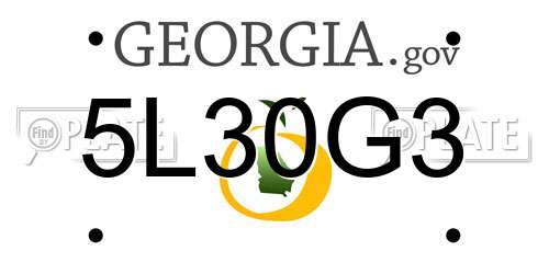 5L30G3 Georgia License Plate