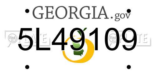 5L49109 Georgia License Plate