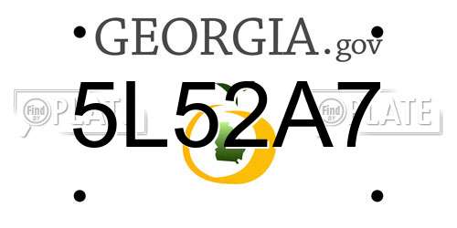 5L52A7 Georgia License Plate