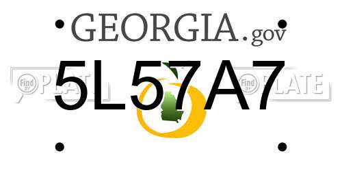 5L57A7 Georgia License Plate