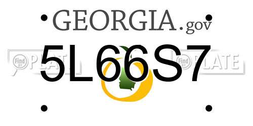 5L66S7 Georgia License Plate