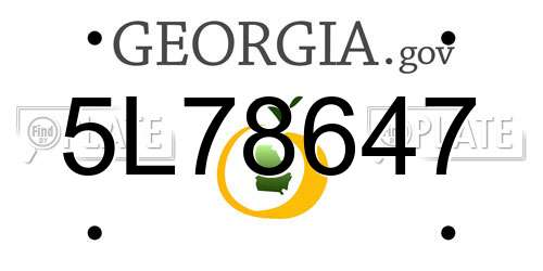 5L78647 Georgia License Plate