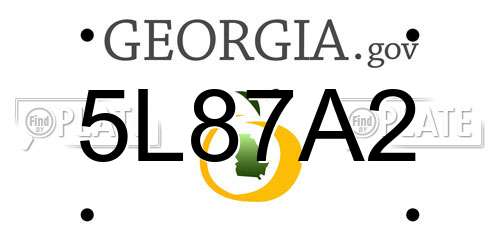 5L87A2 Georgia License Plate