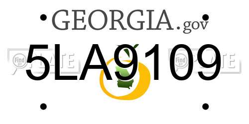 5LA9109 Georgia License Plate