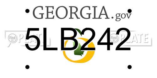 5LB242 Georgia License Plate