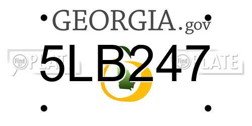 5LB247 Georgia License Plate