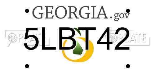 5LBT42 Georgia License Plate