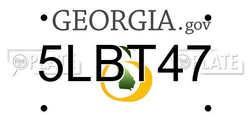 5LBT47 Georgia License Plate