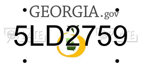 5LD2759 Georgia License Plate