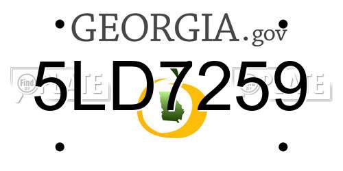 5LD7259 Georgia License Plate