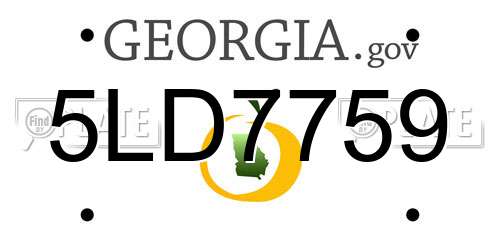 5LD7759 Georgia License Plate