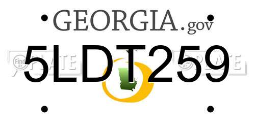 5LDT259 Georgia License Plate
