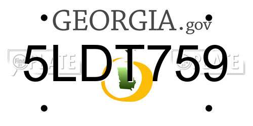 5LDT759 Georgia License Plate