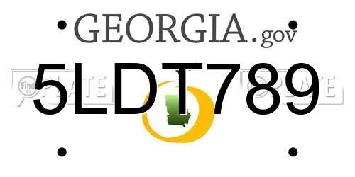 5LDT789 Georgia License Plate